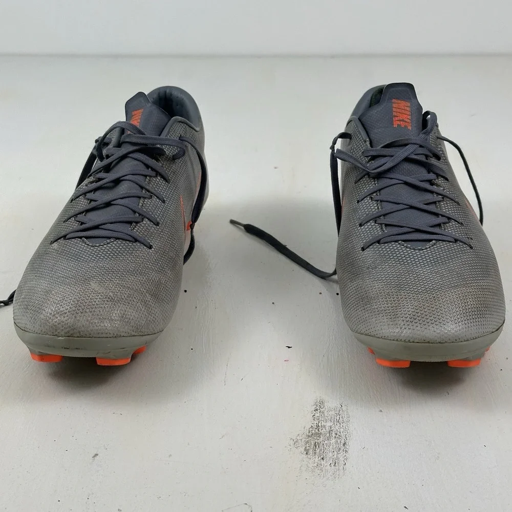 Nike Mens 9.5 Vapor 12 Academy FG/MG AH7375 408 Shoes‎ Gray Orange Soccer Cleats